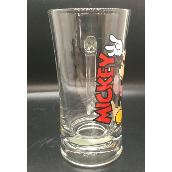 Vintage Mickey Mouse Tall Glass Mug Cup with Handle Marked Disney - Picture 7 of 12